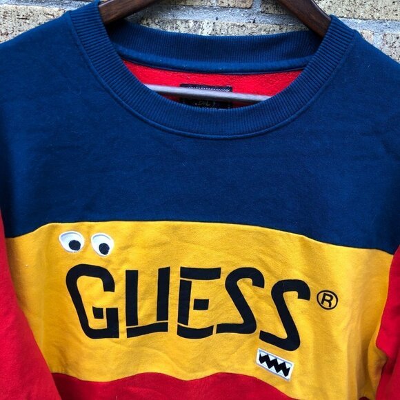 Guess X J Balvin Striped Crewneck Sweater Large - Picture 4 of 5